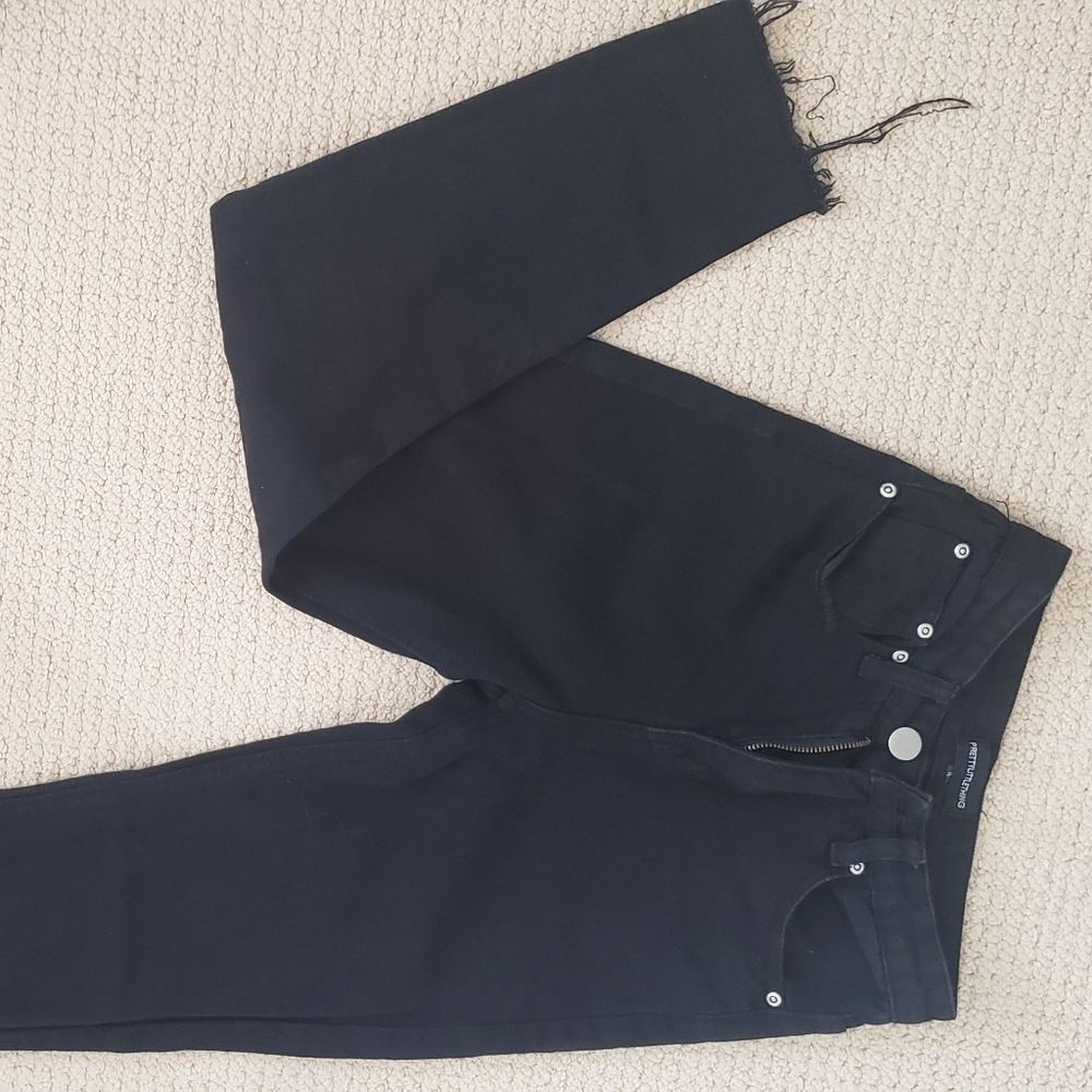 prettylittlething high waisted black jeans